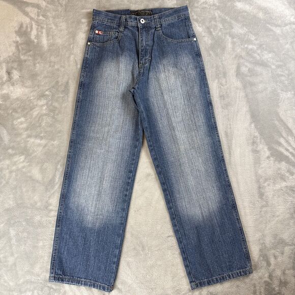 South Pole Boys Jeans Size 12 Wide Leg 100% Cotton Skate Hip Hop Style Baggy - Picture 1 of 7